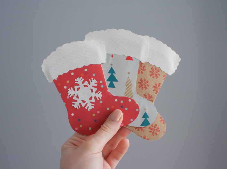 Easy handmade Christmas stocking cards and gift tags Topical Musings